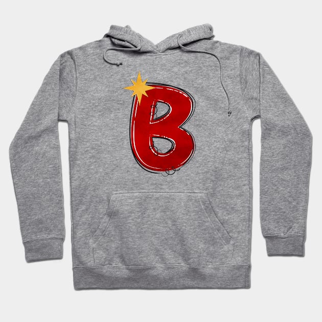 Letter B - Christmas Letter Hoodie by Pop Cult Store